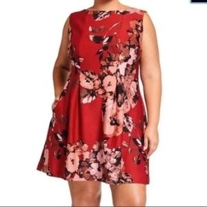 Taylor floral skater scuba dress size 14W